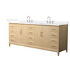 Custom image for White Oak with Brushed Nickel Trim / White Quartz / No Mirror