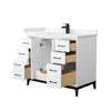 Custom image for White with Matte Black Trim / Carrara Cultured Marble / No Mirror