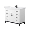 Custom image for White with Matte Black Trim / White Cultured Marble / No Mirror