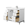 Custom image for White with Brushed Nickel Trim / Carrara Cultured Marble / No Mirror