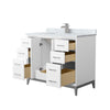 Custom image for White with Brushed Nickel Trim / White Carrara Marble / No Mirror