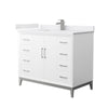 Custom image for White with Brushed Nickel Trim / White Cultured Marble / No Mirror