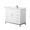 Custom image for White with Brushed Nickel Trim / White Quartz / No Mirror