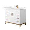 Custom image for White with Satin Bronze Trim / Carrara Cultured Marble / No Mirror