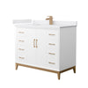 Custom image for White with Satin Bronze Trim / White Cultured Marble / No Mirror