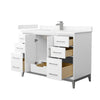 Custom image for White with Brushed Nickel Trim / Carrara Cultured Marble / No Mirror