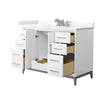 Custom image for White with Brushed Nickel Trim / Giotto Quartz / No Mirror