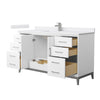 Custom image for White with Brushed Nickel Trim / White Cultured Marble / No Mirror