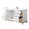 Custom image for White with Satin Bronze Trim / Carrara Cultured Marble / No Mirror