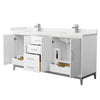 Custom image for White with Brushed Nickel Trim / White Quartz / No Mirror