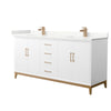 Custom image for White with Satin Bronze Trim / Giotto Quartz / No Mirror