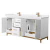 Custom image for White with Satin Bronze Trim / White Cultured Marble / No Mirror