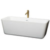 Custom image for White with Shiny White Trim and Brushed Gold Faucet / 68.88