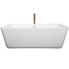 Custom image for White with Shiny White Trim and Brushed Gold Faucet / 68.88