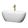 Custom image for White with Shiny White Trim and Brushed Gold Faucet / 59.75