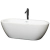 Custom image for White with Shiny White Trim and Matte Black Faucet / 68