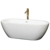 Custom image for White with Shiny White Trim and Brushed Gold Faucet / 68