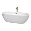Custom image for White with Polished Chrome Trim and Brushed Gold Faucet / 71.5