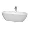 Custom image for White with Shiny White Trim and Matte Black Faucet / 71.5