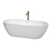 Custom image for White with Shiny White Trim and Brushed Gold Faucet / 71.5