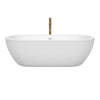 Custom image for White with Shiny White Trim and Brushed Gold Faucet / 71.5