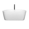 Custom image for White with Shiny White Trim and Matte Black Faucet / 59.75