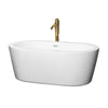 Custom image for White with Shiny White Trim and Brushed Gold Faucet / 59.75