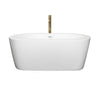 Custom image for White with Shiny White Trim and Brushed Gold Faucet / 59.75