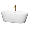 Custom image for White with Shiny White Trim and Brushed Gold Faucet / 67