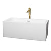 Custom image for White with Polished Chrome Trim and Brushed Gold Faucet / 59.5
