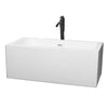 Custom image for White with Shiny White Trim and Matte Black Faucet / 59.5