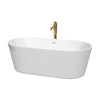 Custom image for White with Shiny White Trim and Brushed Gold Faucet / 67