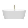 Custom image for White with Shiny White Trim and Brushed Gold Faucet / 67