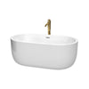 Custom image for White with Polished Chrome Trim and Brushed Gold Faucet / 60