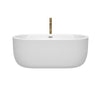 Custom image for White with Polished Chrome Trim and Brushed Gold Faucet / 60