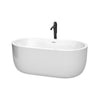 Custom image for White with Shiny White Trim and Matte Black Faucet / 60
