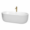 Custom image for White with Shiny White Trim and Brushed Gold Faucet / 71