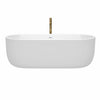 Custom image for White with Shiny White Trim and Brushed Gold Faucet / 71