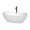 Custom image for White with Shiny White Trim and Matte Black Faucet / 65