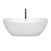 Custom image for White with Shiny White Trim and Matte Black Faucet / 65
