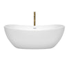 Custom image for White with Shiny White Trim and Brushed Gold Faucet / 65