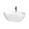 Custom image for White with Shiny White Trim and Matte Black Faucet / 60