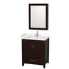 Custom image for Espresso with Brushed Chrome Trim / Carrara Cultured Marble, Rectangular Sink / Medicine Cabinet