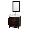 Custom image for Espresso with Brushed Chrome Trim / Carrara Cultured Marble, Rectangular Sink / 24