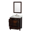 Custom image for Espresso with Brushed Chrome Trim / White Carrara Marble, Oval Sink / 24