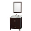 Custom image for Espresso with Brushed Chrome Trim / White Carrara Marble, Oval Sink / 24