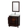 Custom image for Espresso with Brushed Chrome Trim / White Carrara Marble, Rectangular Sink / 24