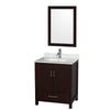 Custom image for Espresso with Brushed Chrome Trim / White Carrara Marble, Rectangular Sink / 24