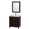 Custom image for Espresso with Brushed Chrome Trim / White Carrara Marble, Rectangular Sink / Medicine Cabinet