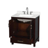 Custom image for Espresso with Brushed Chrome Trim / Giotto Quartz, Rectangular Sink / No Mirror